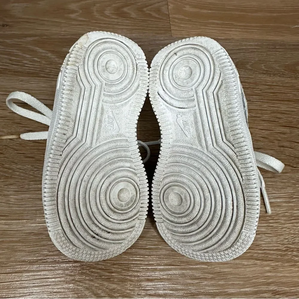 Nike Airforce 1 Low Triple White Leather Baby Sneaker Shoes, Size 5C